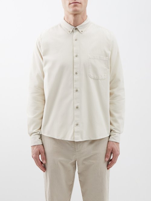 YMC - Dean Organic-corduroy Shirt - Mens - Cream