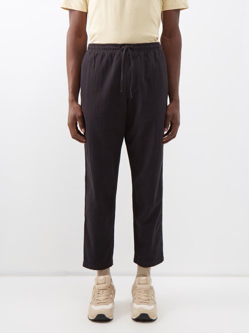 YMC - Alva Drawstring-waist Cotton Trousers - Mens - Black