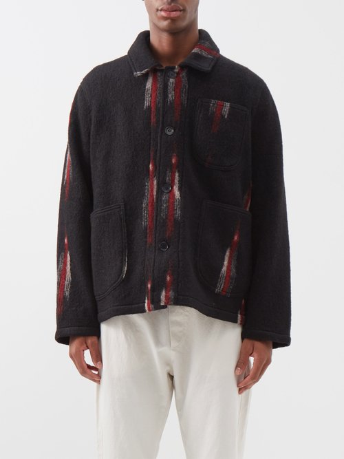 YMC - Labour Wool-blend Overshirt - Mens - Black Multi
