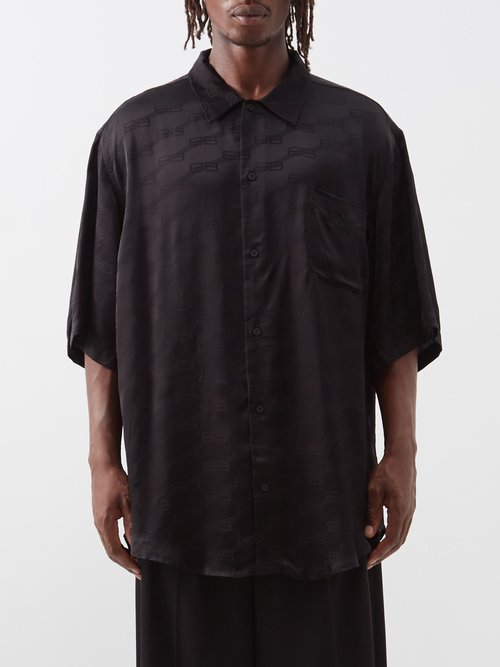 Balenciaga Bb-monogram Silk-satin Shirt