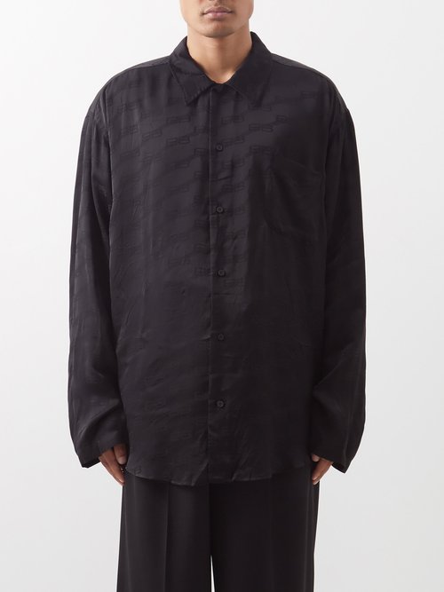 Balenciaga Bb-jacquard Silk-satin Shirt