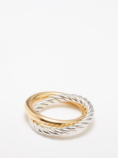 Bottega Veneta Twist 18kt Gold-plated Interlocking Ring