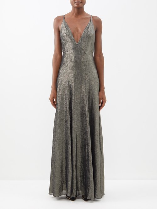 The Vampire's Wife - The Hustler Wool-blend Lamé Gown - Womens - Silver