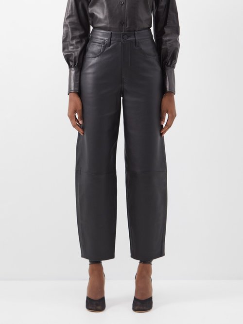 FRAME Straight-leg Leather Trousers