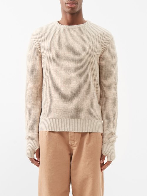 Folk - Waffle-knit Sweater - Mens - Cream