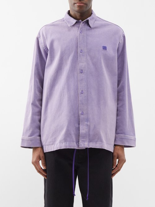 Acne Studios - Osereat Face-patch Cotton-blend Twill Jacket - Mens - Purple