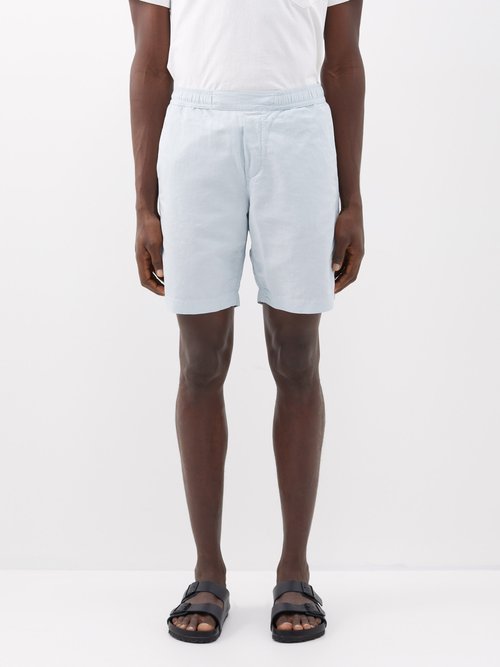 Orlebar Brown - Sirma Elasticated-waist Linen-blend Shorts - Mens - Light Blue