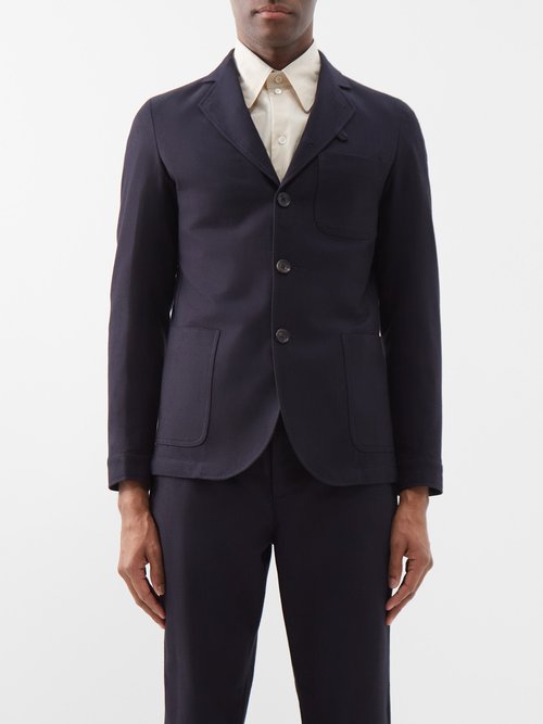 Oliver Spencer Solms Wool And Cotton Blazer In Navy