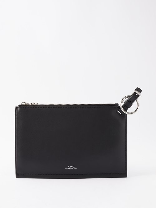 A.P.C. - Nino Leather Pouch - Mens - Black