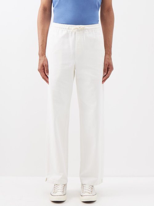 A.P.C. - Vincent Drawstring-waist Cotton-blend Trousers - Mens - Cream
