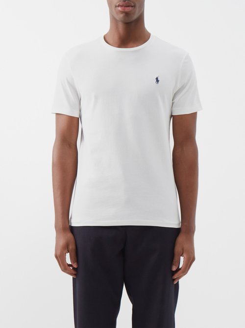 Polo Ralph Lauren - Logo-embroidered Cotton-jersey T-shirt - Mens - Cream