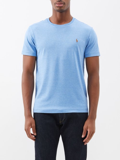 Polo Ralph Lauren - Logo-embroidered Jersey T-shirt - Mens - Blue