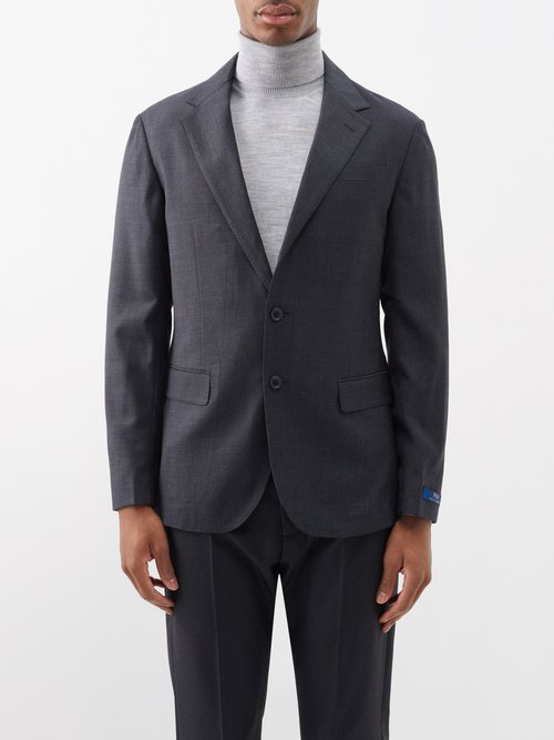 Polo Ralph Lauren - Single-breasted Wool Suit Jacket - Mens - Grey