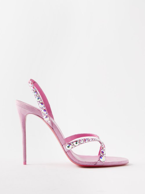 So Me 100 Embellished Leather Sandals in Pink - Christian