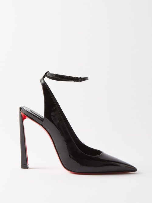 Christian Louboutin Condora 100mm Patent Leather Slingback Pumps In Black