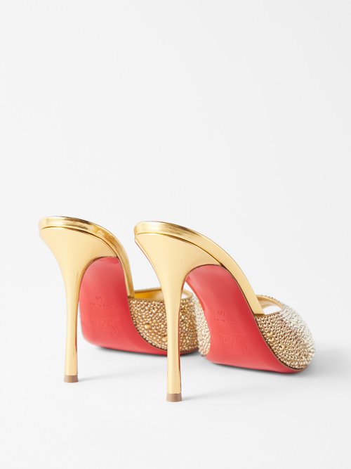 Me Dolly Strass 100 Gold Suede - Shoes - Women - Christian Louboutin