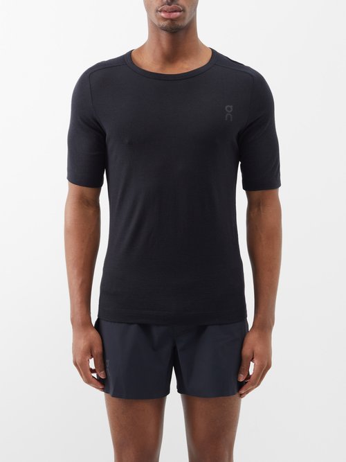 On - Merino-blend Running T-shirt - Mens - Black