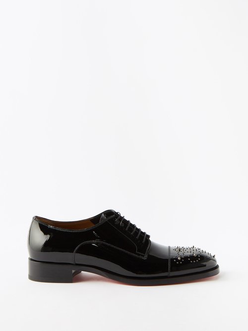 Christian Louboutin - Maltese Patent-leather Derby Shoes - Mens - Black