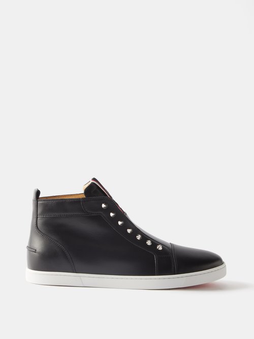 Christian Louboutin - F.a.v Fique A Vontade Leather High-top Trainers - Mens - Black