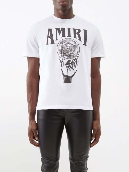 Amiri Crystal Ball Logo-print Cotton-jersey T-shirt | Smart Closet