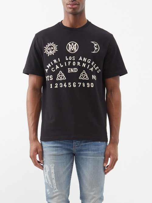 Amiri - Ouija Board Printed Cotton-jersey T-shirt - Mens - Black