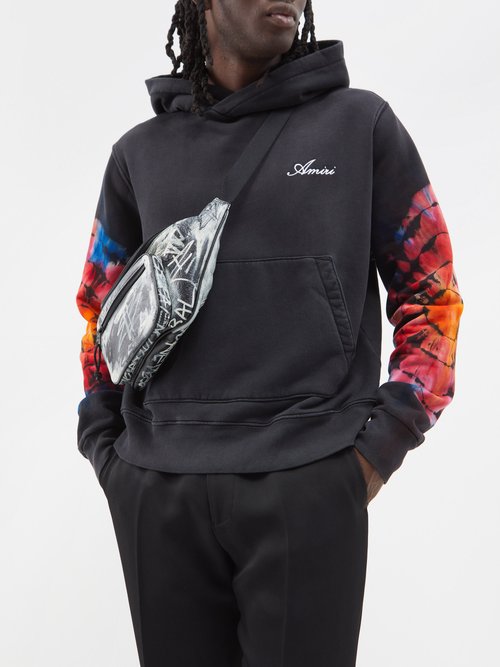 Spot Tie-dye Hoodie In Black