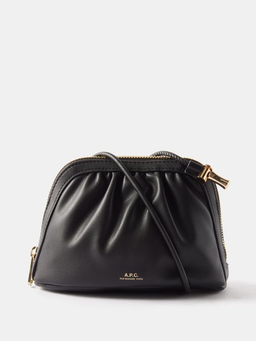 A.p.c. Ninon Small Faux-leather Clutch In Black