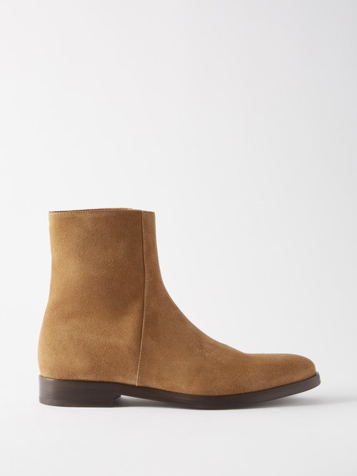 Armando Cabral Tombali Suede Zipped Boots In Beige