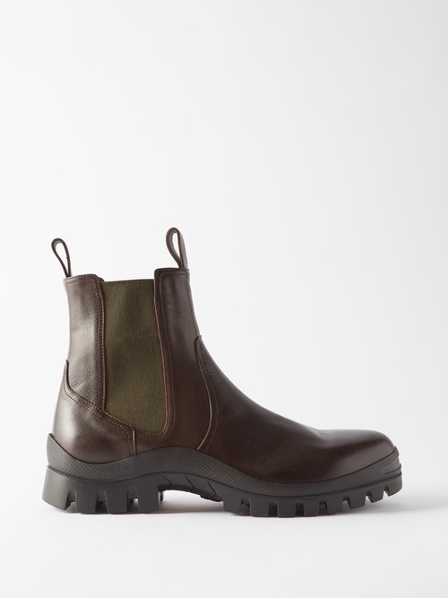 Armando Cabral - Buba Lug-sole Leather Chelsea Boots - Mens - Burgundy Black