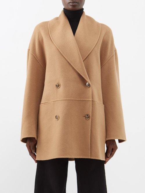 Toteme Double-breasted Shawl-lapel Wool Coat