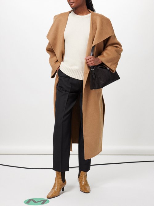 Black Signature pressed wool and cashmere-blend coat