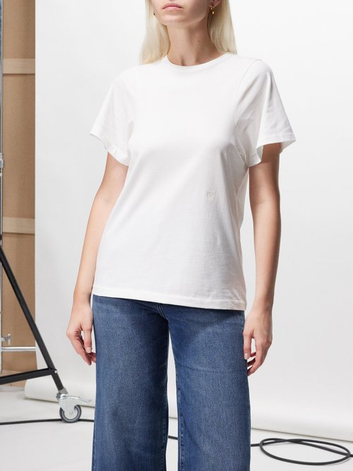 Totême Crew-neck Organic-cotton T-shirt In Off White