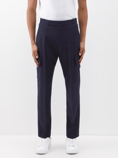Paul Smith - Cargo-pocket Wool Trousers - Mens - Navy