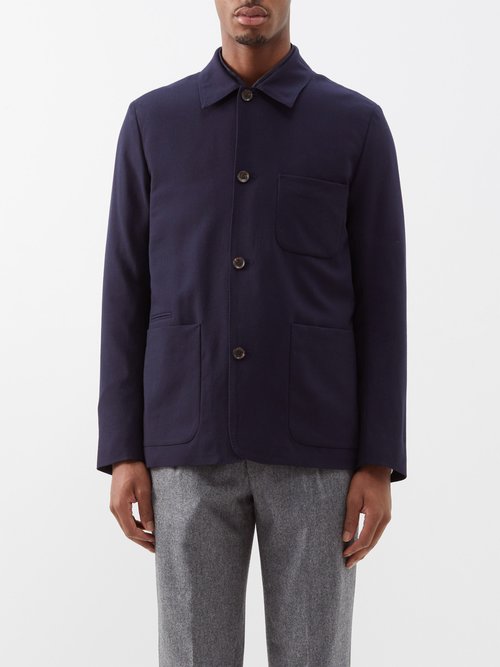 Paul Smith - Patch-pocket Wool Overshirt - Mens - Navy