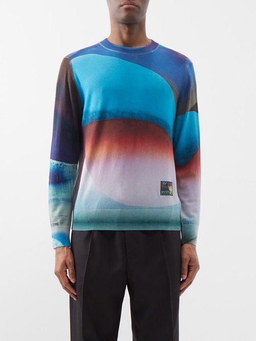 PAUL SMITH ABSTRACT-PRINT COTTON SWEATER