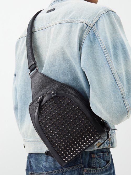 Black Loubifunk spiked leather backpack