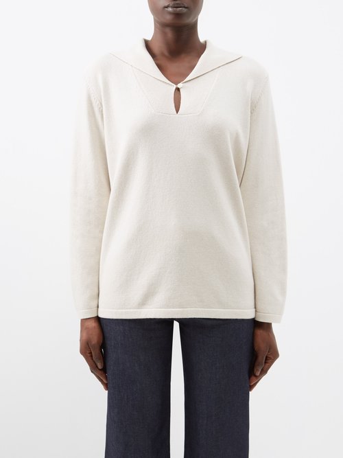 A.P.C. - Gabriela V-neck Recycled Cashmere-blend Sweater - Womens - Off White
