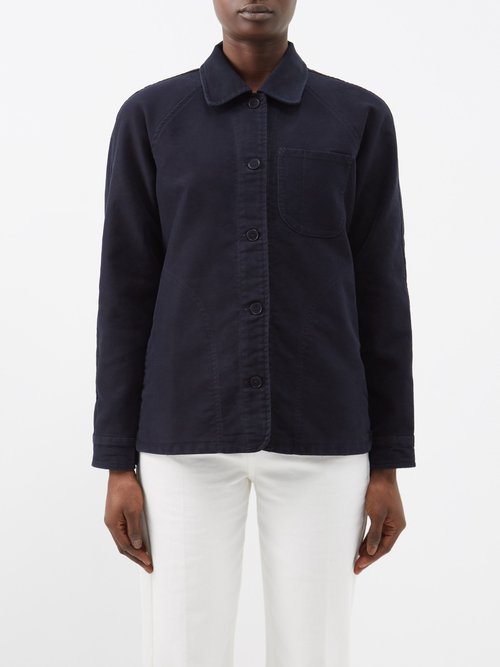 A.P.C. - Suzanne Cotton-twill Jacket - Womens - Blue Navy