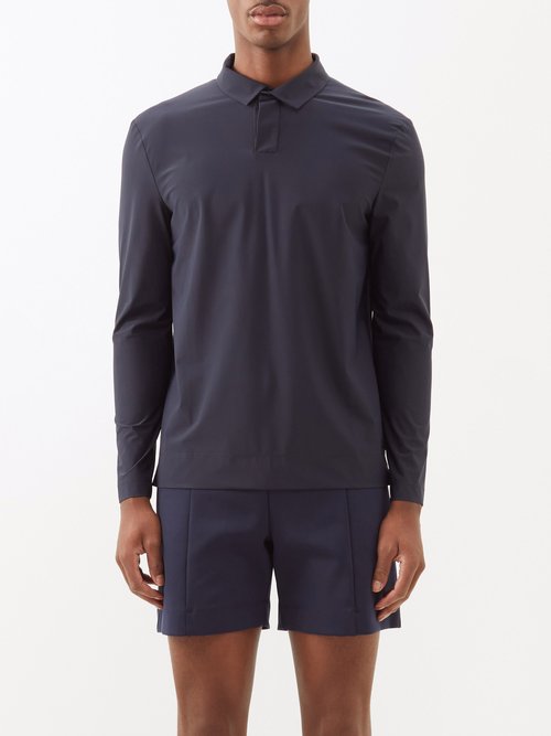 Jacques Tennis Long-sleeved Stretch-jersey Polo Shirt