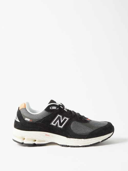New Balance - 2002r Suede And Denim Trainers - Mens - Black