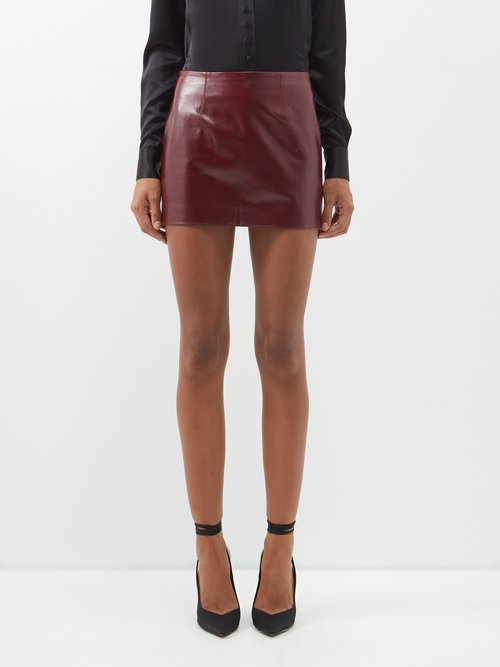 16Arlington Haile Leather Mini Skirt