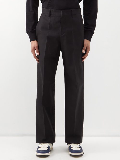 Valentino - Cotton Wide-leg Trousers - Mens - Black
