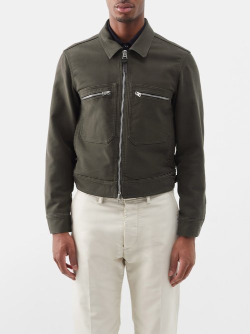 Tom Ford - Patch-pocket Cotton-twill Jacket - Mens - Brown