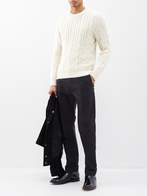 Tom Ford - Cable-knit Baby Alpaca Sweater - Mens - Cream