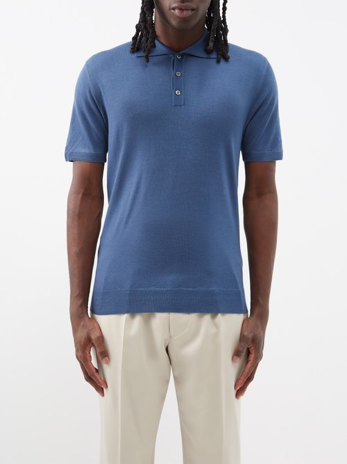 Barena Venezia - Marco Wool Polo Shirt - Mens - Blue