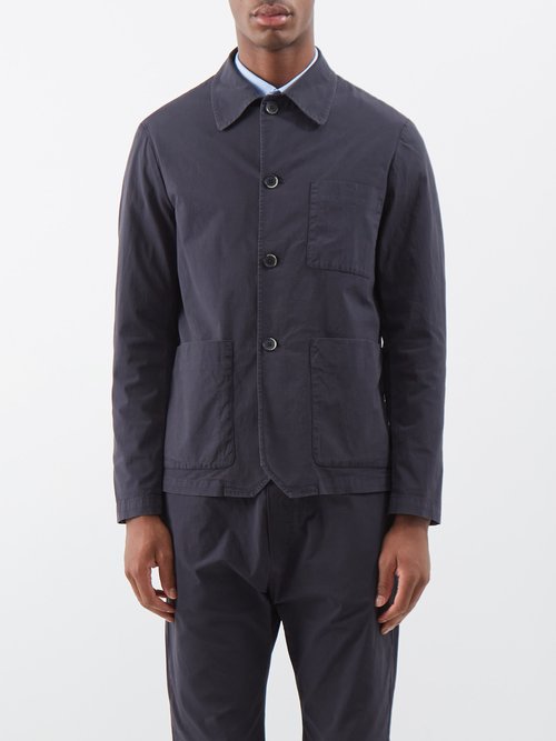 Barena Venezia Visal Garbo Patch-pocket Cotton-blend Suit Jacket In Black