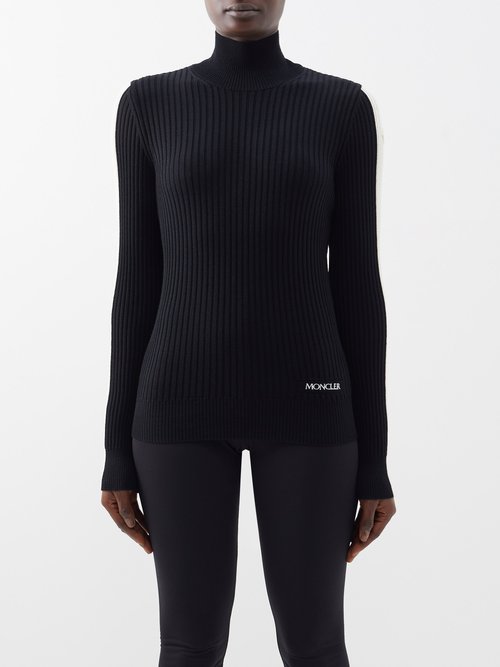 Moncler Contrast Stripe Turtleneck Sweater | Smart Closet
