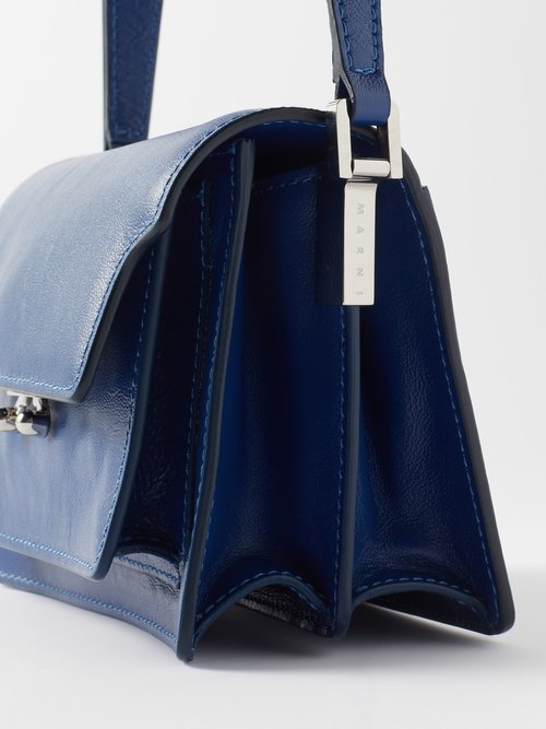 TRUNK SOFT large bag in blue and black leather