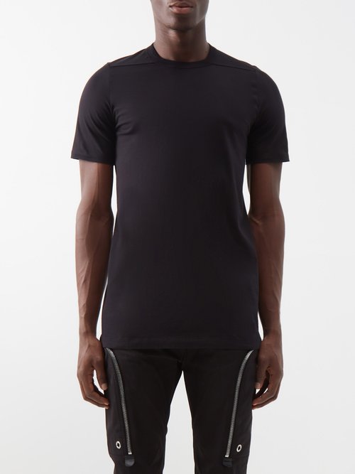 Rick Owens - Level Panelled Cotton-jersey T-shirt - Mens - Black