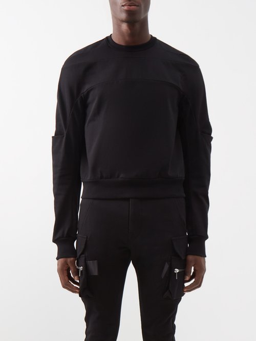 Rick Owens - Seth Panelled Cotton-jersey Sweatshirt - Mens - Black